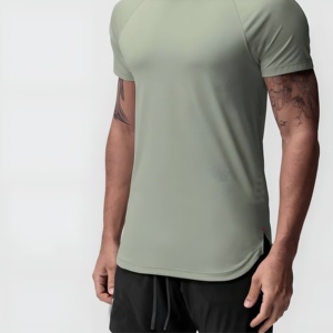 เสื้อยืดกีฬาผู้ชาย ระบายอากาศ แห้งเร็ว เหมาะสำหรับออกกำลังกาย ฟิตเนส เทรนนิ่ง เสื้อยืดลำลอง แขนสั้น ชุดกีฬา รับสกรีนโลโก้ ขายส่ง - Product Image 4