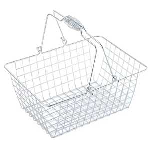 2 Tier Metal Fruit <b>Basket</b> Stand with Wooden Handle Rectangular Wire Mesh Bread <b>Vegetable</b> <b>Storage</b> Rack for Kitchen Countertop - Product Image 4