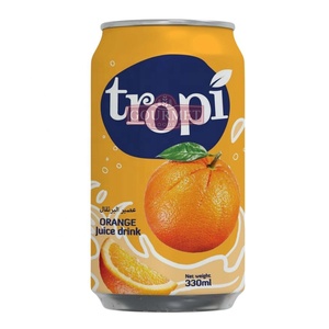 Vente en gros 320ml X 24 canettes Purée aromatisée aux jus de fruits et légumes tropicaux de haute qualité à l'orange 320ml X 24 canettes - Product Image 1