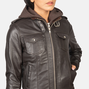 Fiy Humble Sportwear 2026 New Design Faux Leather <b>Women's</b> High Quality Breathable Woven Winter Moto Biker Windproof <b>Jacket</b> - Product Image 6