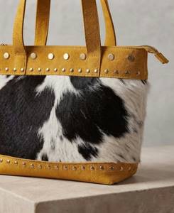 Bolso Tote Vintage de Cuero Genuino para Mujer, Gran Capacidad, con Cierre y Tachuelas, para Uso Diario - Product Image 2