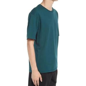 เสื้อยืดสีเขียวล้วนทรงสวยงามสำหรับผู้ชาย คอกลม คอโอ เสื้อยืดรักษ์โลกสำหรับผู้ชาย พร้อมบริการ OEM ODM - Product Image 3