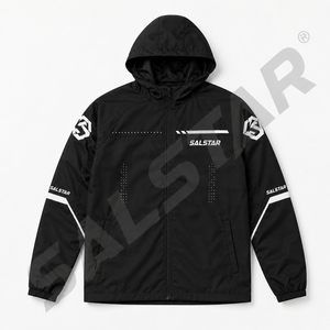 Custom <b>Men</b>’s Windbreaker Black <b>Jacket</b> Set <b>Lightweight</b> Hooded Running Sportswear Sublimation Training Jogging Tracksuit - Product Image 3