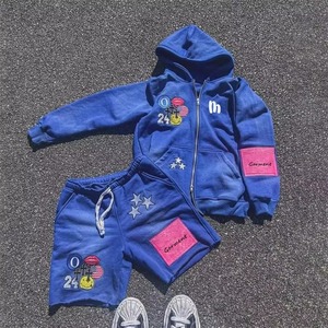 Novedades, Conjunto de Sudadera con Capucha Personalizada para Hombre, Conjunto Deportivo de 2 Piezas de Algodón, Conjuntos Deportivos Cortos para Hombre, Conjunto de Dos Piezas - Product Image 4