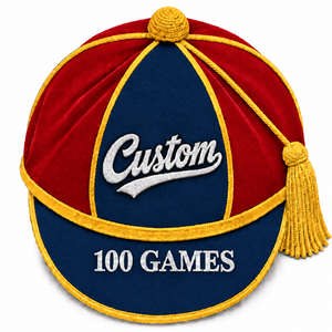 Casquettes d'honneur brodées bicolores rouge et bleu, personnalisables en gros (OEM), pour étudiants anglais, casquettes académiques de fête - Product Image 1