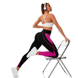 Leggings de yoga taille haute pour femmes, color block, avec poche latérale, extensibles, pour la course, le fitness, l'entraînement et les activités sportives - Product Image 5