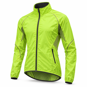 Electric Yellow Bomber Style <b>Windbreaker</b> Jacket Lightweight Windproof Outdoor Rain Shell Unisex Sports Workwear Cycling <b>Camping</b> - Product Image 1