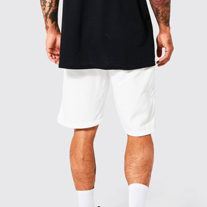 Men's <b>White</b> Cartoon Print Bermuda Shorts With Elastic Waist And Hand Drawn Smiley Design - Product Image 2