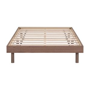 Letto a piattaforma galleggiante matrimoniale dal design moderno, colore noce - Product Image 6