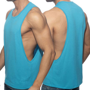 Débardeur de sport tricoté de haute qualité, coupe ajustée, extensible et très élastique, avec motifs à empiècements, pour entraînement et musculation - Product Image 5