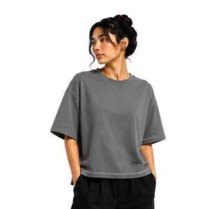 Camiseta de Algodón Premium para Mujer, Corte Holgado Personalizado, Manga Corta, Etiqueta Privada, OEM, ODM, Proveedor de Ropa Urbana - Product Image 1