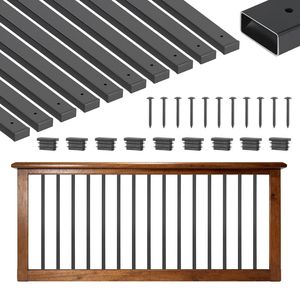 Lot de 61 balustres de terrasse en acier galvanisé de 29,5 po, pré-percés, pour escaliers et marches en métal creux rectangulaires - Product Image 1