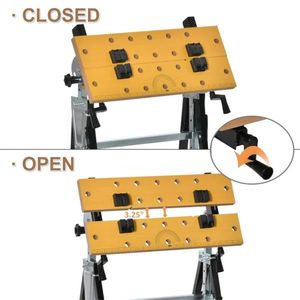 Banco da Lavoro per Falegnameria con Goniometro, Nuovi Cavalletti in Acciaio per Officina e Magazzino, Banchi per Lavorazione del Legno - Product Image 4