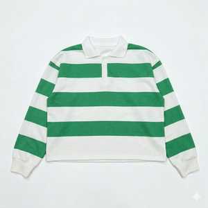 Factory <b>Collar</b> Design Striped Long Sleeve Men 100% Cotton Oem Service Polo <b>T</b> <b>Shirts</b> Manufactures Unisex Rugby Stripes Polo <b>Shirt</b> - Product Image 5