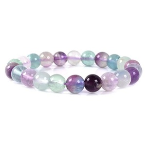 Natural Rainbow Fluorite <b>Beaded</b> <b>Bracelet</b> for Healing Reiki Energy Jewelry Unisex Gift 8mm - Product Image 1