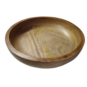 Mango Wood Round Shape Multipurpose Serving Bowl for Breakfast Snacks Soup Serveware Salad Bowls for Home Kitchen - Product Image 1