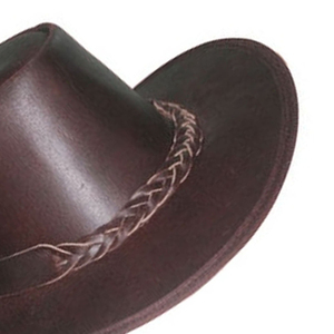 Chapeau de cowboy noir unisexe, chapeau à large bord réglable, chapeau décontracté d'extérieur en polyester, chapeau de cowboy pour adulte toutes saisons - Product Image 5