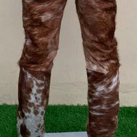Pantalon en cuir de vachette taille haute pour homme, style décontracté, pantalon d'équitation de qualité, vente en gros à bas prix