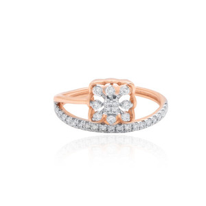 Anillo de Diamantes de Oro Tricolor de 14K, 1.970 g, Diamante Cultivado en Laboratorio Certificado por IGI, Anillo de Lujo para Mujer, Regalo de Aniversario de Bodas, Venta al Por Mayor - Product Image 1