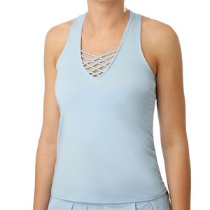 Women's Light Blue <b>Racerback</b> Short Tank <b>Top</b> Solid Knitted Breathable Sleeveless Sexy Casual Workout Yoga Shirt - Product Image 6