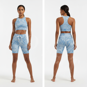 Shorts de sport pour femmes, design par sublimation de haute qualité, sans couture, extensibles, compressifs, vêtements de sport personnalisés - Product Image 3