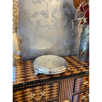 Support à gâteau en laiton couleur argent pour mariages, forme ronde, présentoir à gâteau et support à pâtisserie poli miroir