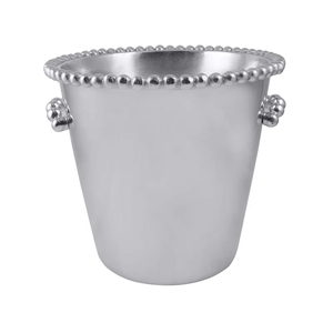Modern Classic Metal Beverage Bucket Dotted Edge Silver <b>Wine</b> Cooler High-Shine Cast Aluminum Party Drink Tub Decorative Handles - Product Image 3
