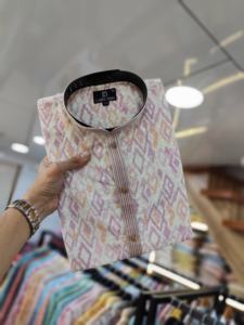 Kurta pour homme en pur coton, style Lucknowi, avec broderies et impression numérique |   Vêtements ethniques traditionnels pour Diwali, mariage et fête - Product Image 6