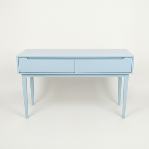 Mesa de Consola Moderna con 2 Cajones, Madera de Roble Macizo, Mueble Ecológico para Sala de Estar, Mesa Auxiliar para Espacios Modernos - Product Image 1