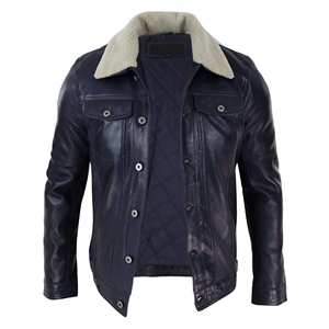 Top Quality <b>Mens</b> Leather <b>Fur</b> <b>Jacket</b> Fashion Warm Coat Durable Leather Winter Wear Custom Logo Supplier Export Quality - Product Image 3