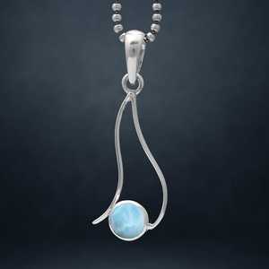 Pendentif élégant fait main en argent sterling avec perles d'Unakite, bijou unique en pierre précieuse, NIKHIL GEMS, vintage, pour fiançailles, troisième anniversaire - Product Image 3