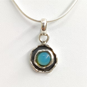 Pendentif artisanal en calcédoine aqua, fabriqué en argent sterling 925 - Bijoux pendentifs classiques, fournisseur en gros - Product Image 2