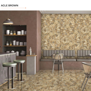 Azulejos de Porcelana Vitrificada Acle Marrón de 60x120 cm - Acabado de Alto Brillo, Loseta de Primera Calidad de 600x1200 mm para Grandes Áreas de Recepción de Oficinas - Product Image 1