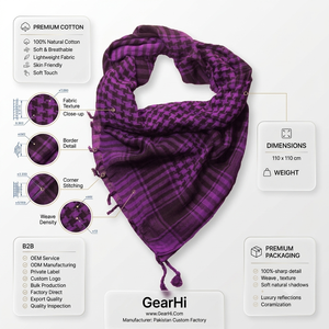 Pañuelo Tradicional Shemagh Keffiyeh, Tela Cuadrada Tejida, Pañuelo Árabe para la Cabeza, Transpirable, de Secado Rápido, Elástico en Cuatro Direcciones para Adultos - Product Image 1