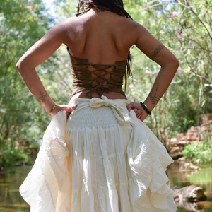 Falda Maxi de Cintura Alta, de Algodón y Rayón, Fluida, para Bailar, con Tela Ligera y Estilo Bohemio Informal - Product Image 2