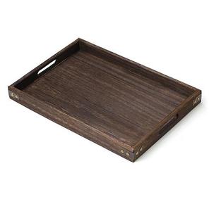 Plateau de service en bois noir très vendu pour la maison, l'hôtel, la table, pour servir des fruits et des aliments. - Product Image 1