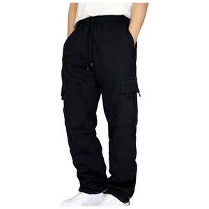 Pantalon de survêtement cargo décontracté pour homme grande taille en polyester et coton, avec cordon de serrage et poches respirantes – Vente en gros - Product Image 2