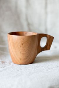 Taza de Madera Rústica Hecha a Mano, Taza de Café de Madera Maciza Natural, Vajilla Ecológica para el Hogar, Cafetería, Restaurante - Product Image 2