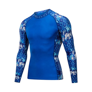 Blue <b>Men's</b> Rash Guard <b>Compression</b> <b>Shirt</b> 100% Polyester Sleeveless UPF 50+ Quick Dry Breathable Anti UV Sport Wear - Product Image 1