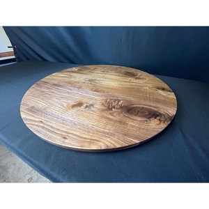 Wooden Lazy Susan Round Handmade Polished Minimalist Design Solid Wood Dishes & <b>Plates</b> - Product Image 2
