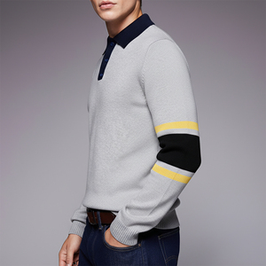 Camiseta de Hombre de 3 Botones, Sólida, Transpirable, 100% Algodón, Tejido de Punto, Corte Holgado, con Logotipo Personalizado Impreso por Transferencia de Calor - Product Image 3