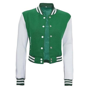 เสื้อแจ็คเก็ตบอมเบอร์สำหรับผู้หญิง แจ็คเก็ตเลตเตอร์แมนผ้าฟลีซสำหรับผู้หญิง แบบมาตรฐานและแบบครอป สวมใส่สบาย ทันสมัย เหมาะสำหรับใส่ทุกวัน - Product Image 4