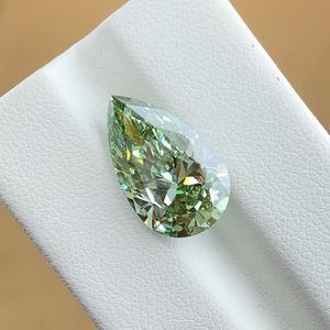 Diamant vert de taille poire de 3,00 carats, VS1 - VS2, certifié IGI, cultivé en laboratoire, avec certificat pour la fabrication de bijoux fins - Product Image 1