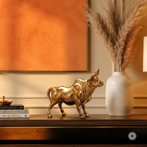 Escultura de Toro de Latón Hecha a Mano, Figura de Toro Poderosa, Estatua Decorativa de Animal de Metal, Lujo para Hogar, Oficina, Mesa - Product Image 3