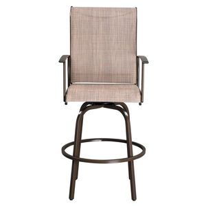 2 sedie da bar girevoli in ferro battuto marrone, comode sedie da bar girevoli per patio - Product Image 4