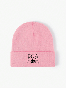 Bonnet brodé « Dog Mom » unisexe, bonnet en tricot d'hiver, style décontracté, adulte, 56-58 cm, bonnet chaud en acrylique, bonnet pour homme - Product Image 5