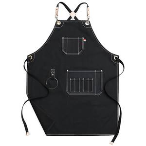 Delantal de Lona Profesional para Barista, con Logotipo Personalizado, Correa de Cuero Ajustable, Uniforme para Trabajadores de Cafetería, Servidor de Cafetería, Funcional - Product Image 1