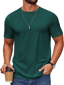 Camiseta Casual de Cuello Redondo para Hombre, 100% Algodón, Corte Ajustado, Ecológica, Transpirable, de Secado Rápido, Tejido de Punto Suave - Product Image 5