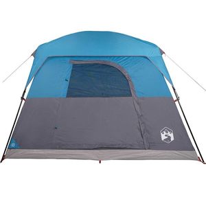Carpa de Camping Impermeable Azul para 4 Personas, Tipo Cabaña, para Aventuras al Aire Libre - Product Image 6