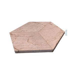Mármol Hexagonal Dorado Amarillo Beige, Piedra Natural con Acabado Texturizado FS y Diseño Acanalado 3D para Decoración de Paredes - Product Image 4